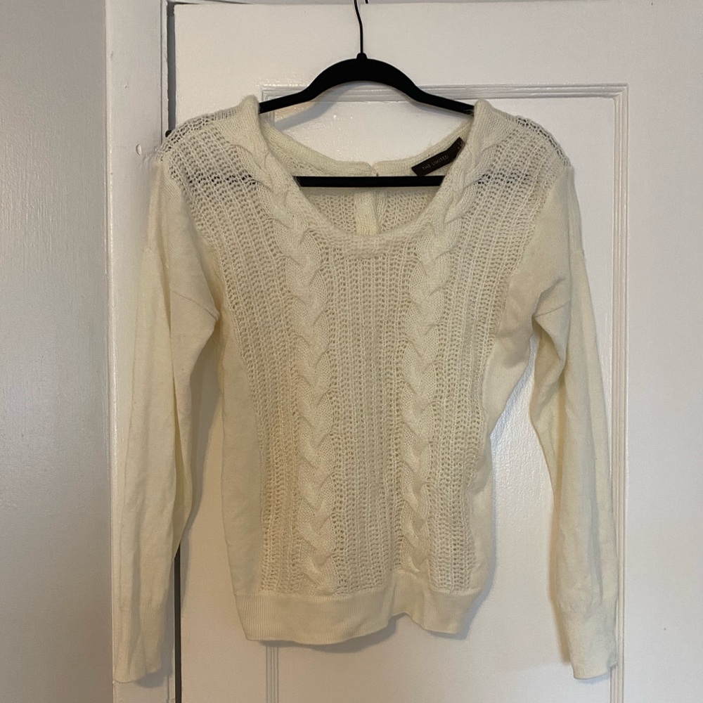 Cream sweater with button detail